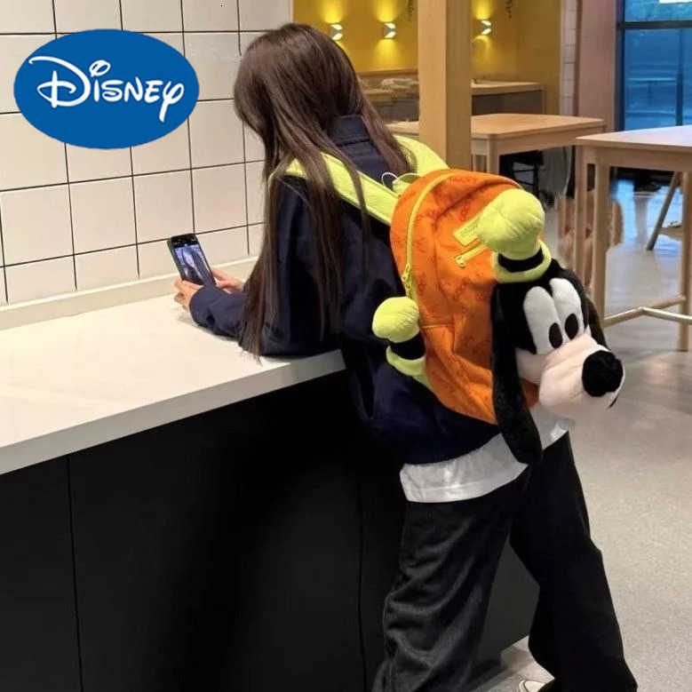 Disney New Cute Goofy Orange Backpack Pluto Wallet Gorgeous Storage Bag Anime Peripheral Fashion Birthday Gift For Children H251212
