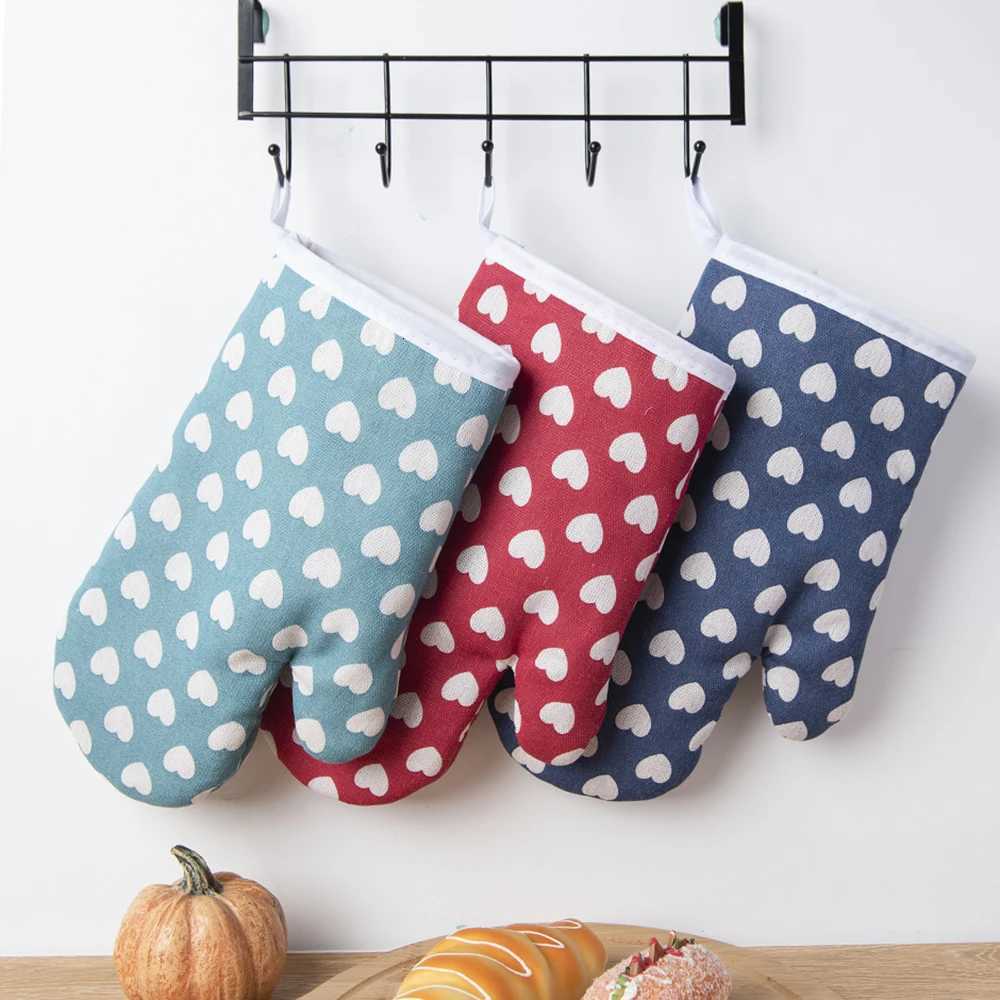1PC Cotton And Linen Printed Microwave Oven Gloves For Household Kitchen Thicke Heat-Resistant Gloves H251212