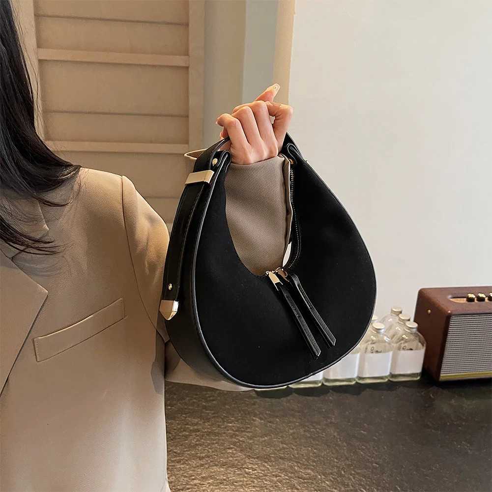 Wen Faux Suede Shoder Bag Small Tote Bag Large Capacity Elegant Shoder Purse Zip Closure Top Handle Bag Outdoor Travel Bag Y251211