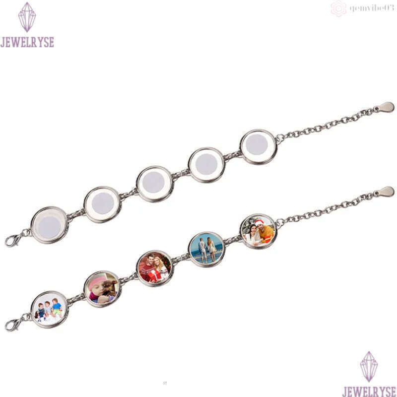 Fashion christmas sublimation blank mens DIY transfer printing round heart love bracelet for woman Thanksgiving Valentines Day Souvenir Family Gift