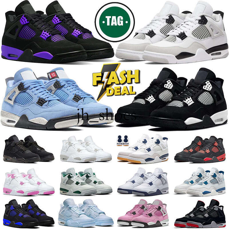 Designer 4 Basketball shoes Men Women Sneakers white Oreo Military Black Cat Red Purple Thunder Cool Grey Pine Green Bred Sports Trainers Sneaker 36-47