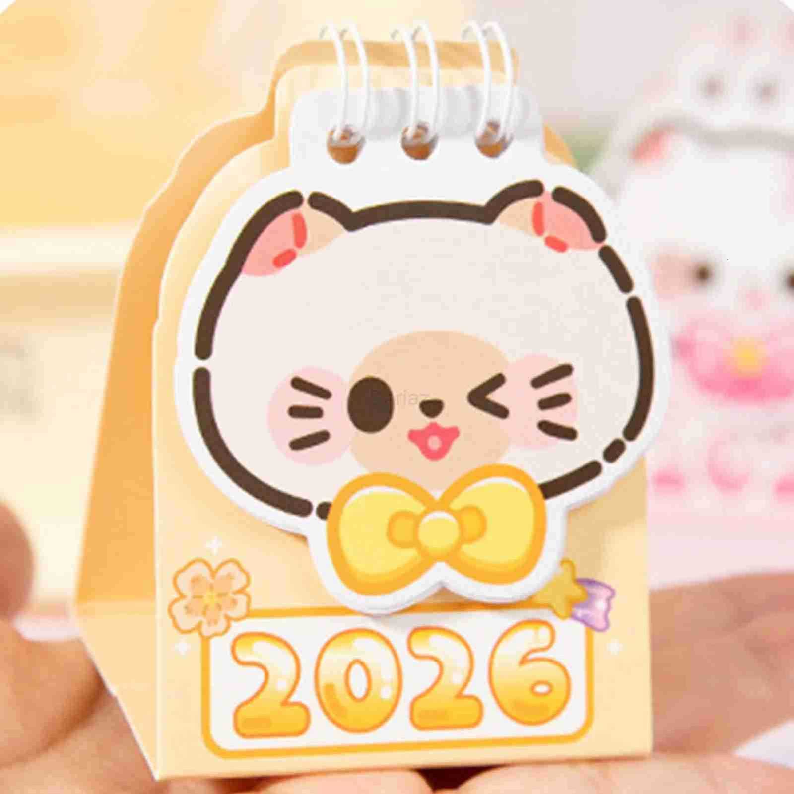Sanrio Year 2026 Small Kitty Calendar Desktop Memo Organizer Clear Printing Compact Kitty Planner Cat Calendar Desktop Marker Board H251212