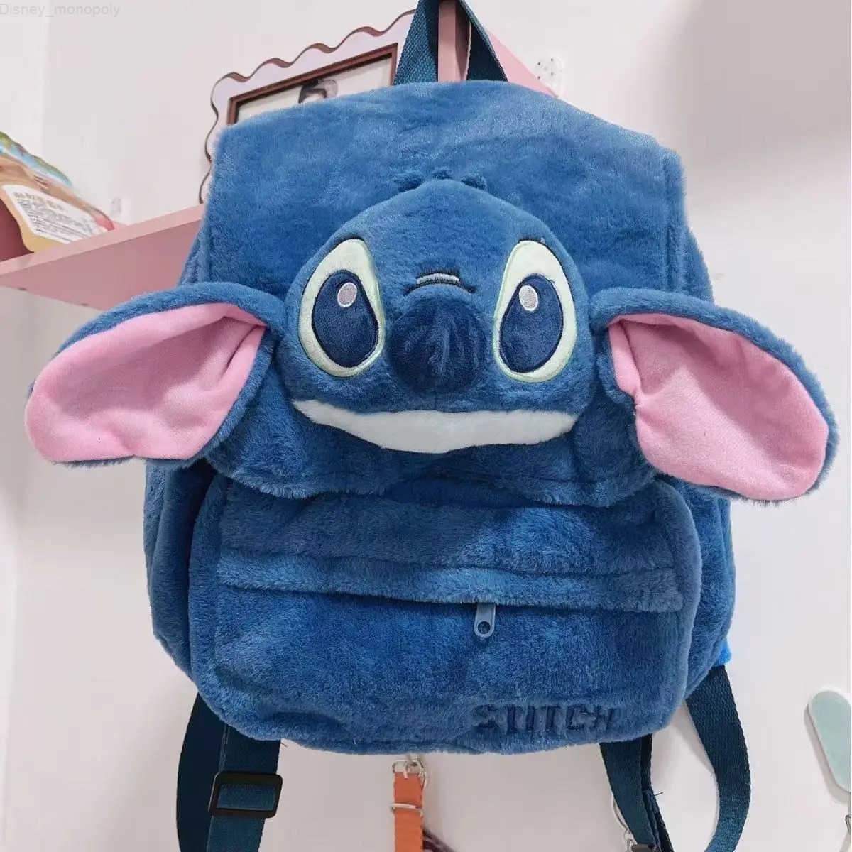 Disney New Plush Backpack Ins Japanese Blue Stitch Funny Cartoon Large-Capacity Student Backpack Kindergarten Bag Child Gift H251212
