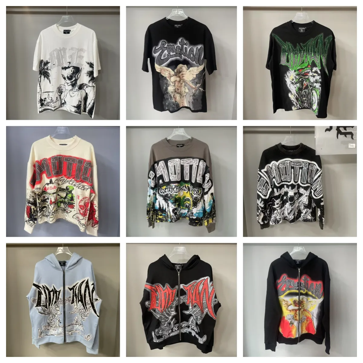 MIXED EMOTION designer Mens Y2k hoodies Letter tee High Street summer fashion hip-hop retro casual cotton printed shorts sleeveds shirts