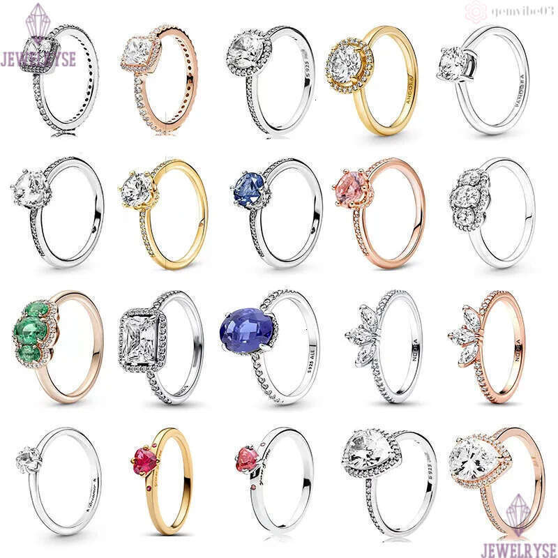 Classic love heart designer ring for women men lovely shine crystal cz zircon square drop waterdrop stone silver rose gold charm rings jewelry