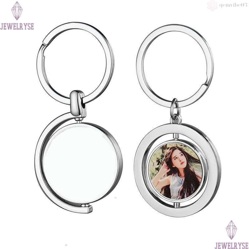 DIY sublimation blank rotatable round alloy designer keychain wallet Handbag Carabiner Keychains Car Key Ring for Woman Man Valentines Day Christmas G