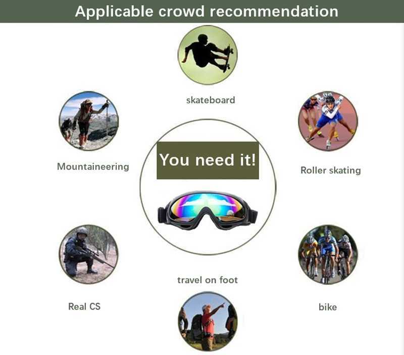 Motorcycle Riding Glasses Anti-sand Motocross Sunglasses Sports Ski Skating Goggles Windproof Dustproof UV 400 Protective Gears G251212