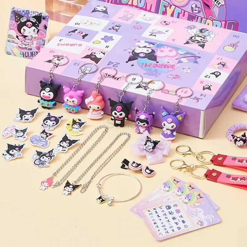 Sanrio Hello Kitty Kuromi Anime Christmas Calendar Advent Figures Halloween Countdown Diy Handmade Toys Gift For Kids Toy H251212