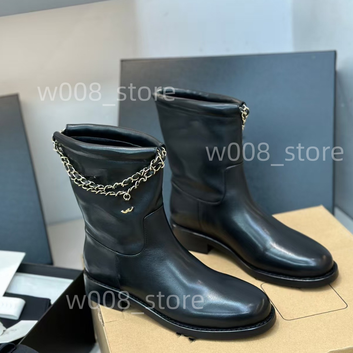 AAA Ankle Boots Womens leather Boots Winter Round Toe Lace-up Short Boots Womens Platform Designer Knight Boots Women luxury Shoes