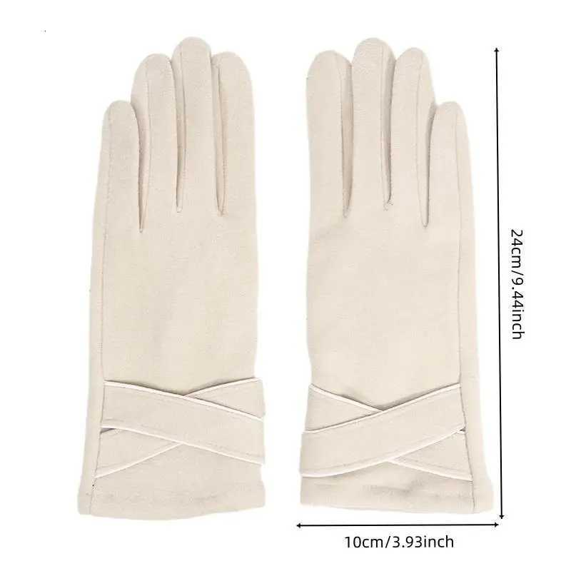 A Pair of Women Winter Keep Warm Touch Screen Gloves Lady Fashion Elegant Retro Cycling Drive Protection From Cold Thicken Y251211