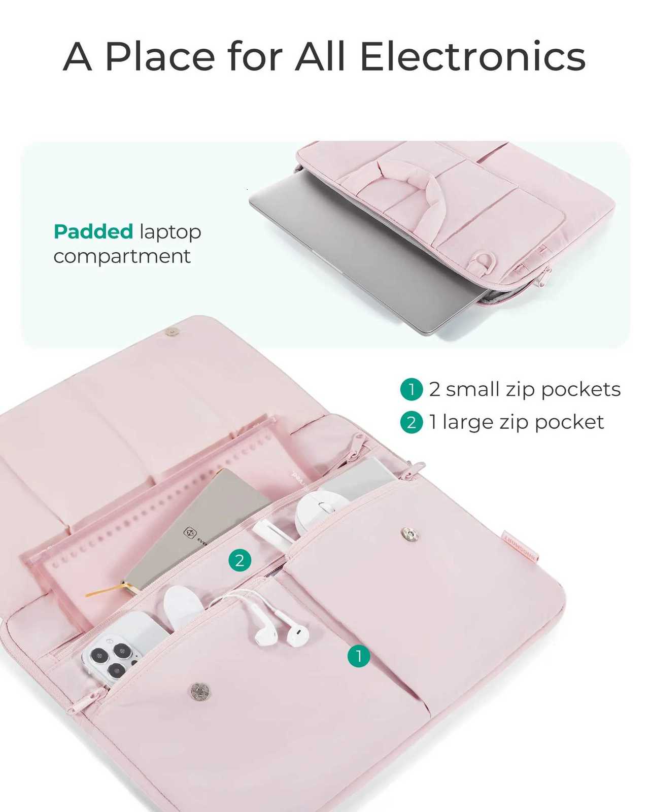 BAGSMART 156 Inch Laptop bag for MacBook Air/Pro Shockproof Water Resistant Notebook Pouch Laptop Cover Sleeve CompatibleT251212