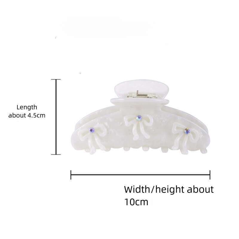 DHcollections Summer New Bowknot Acetate Claw for Women, Niche Style, Sweet and Cute Back of Head Shark Clip Hair Accessory