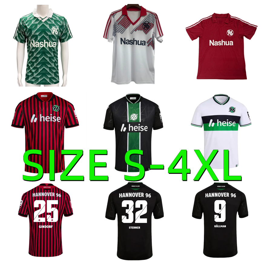 25 26 Hannover Soccer Jerseys 2025 2026 KALLMAN NGANKAM HALSTENBERG STERNER ROCHELT NIELSEN MOMULUH KNIGHT R.MATONDO 1990 1991 1992 Retro Football Shirts Uniforms
