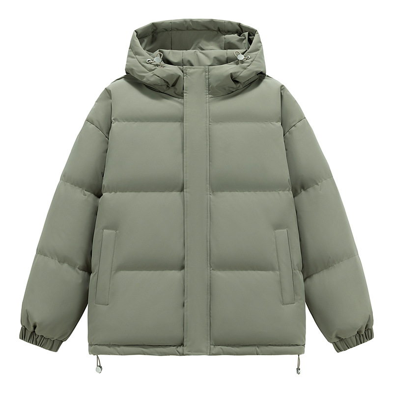 2025 New Men's Down Cotton Coat: Winter Loose Warm Couple Style Hong Kong Fashion Thickened Hooded Puffer Jacket