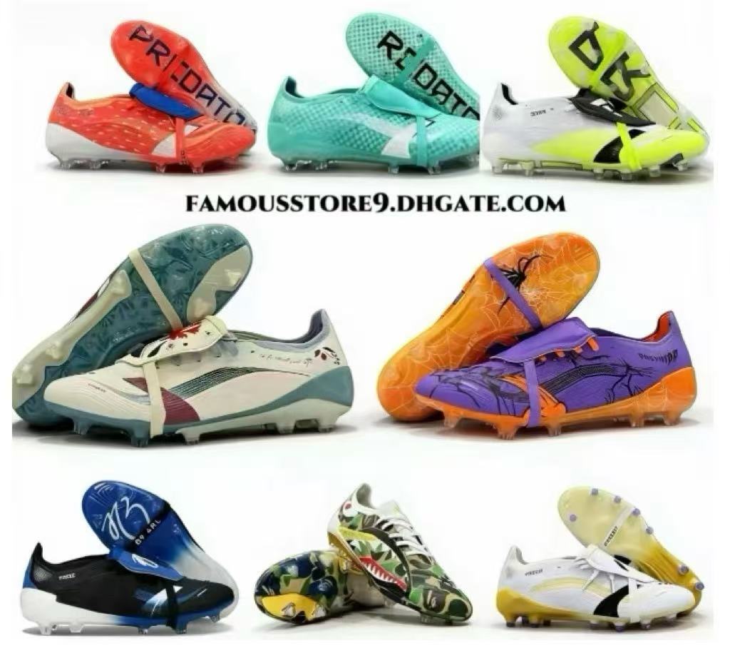 TOP BelliGold Belinghams 25-26 Go Pink Soccer Cleats Pink David Beckhams FG Soccer Shoes PREDAT0R Elite Foldover Tongue Strike Electric Stealth Football Boots