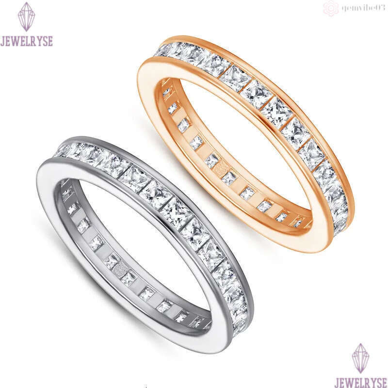 square diamond rose gold ring designer for luxury 925 sterling silver 5A zirconia engagement wedding band rings jewelry woman valentines day gift box 