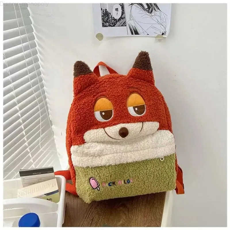 Disney Zootopia Judy Nick Animation Cartoon Cute Plush Backpack Creative Kawaii Large Capacity Student Backpack School Bag Gift H251212