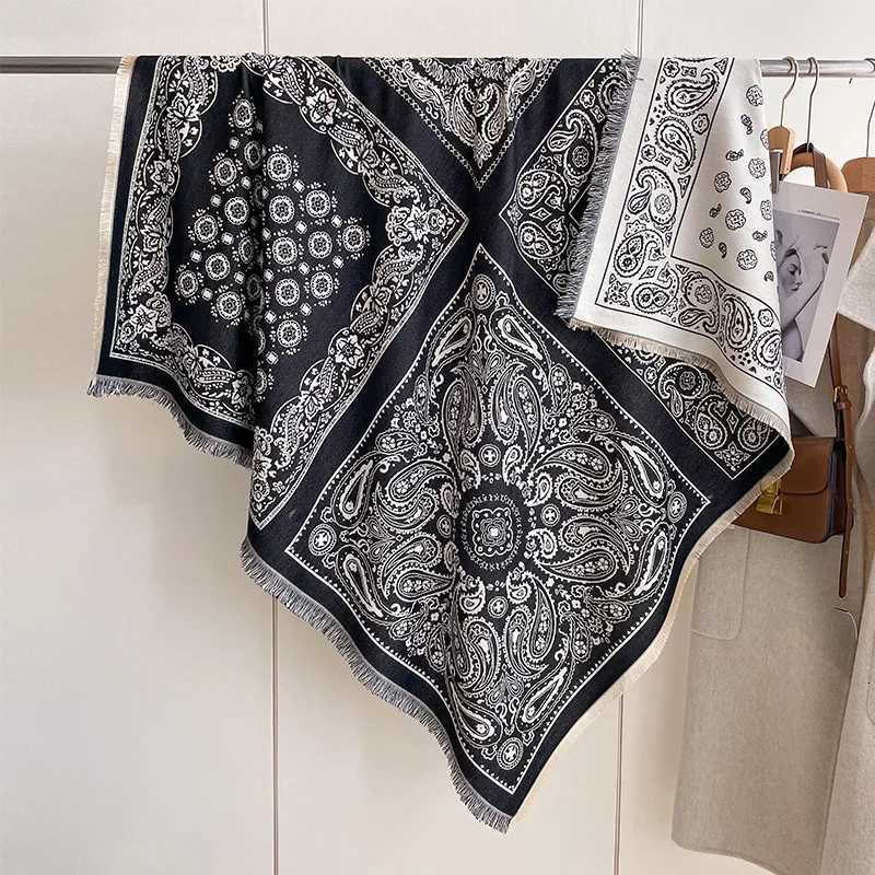 New Fashion Winter Scarf Cashmere Women Pashmina Design floral Wrap Female Thick Blanket Soft Bufanda warmth Shawl Kerchief 2024 Y251211