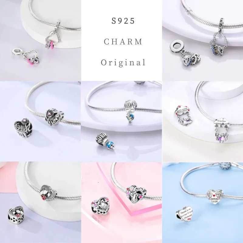 Family Sister Charm 925 Sier Zircon Friendship M Boy Girl Charms Fit Bracelet DIY Jewelry For Wen Gift Y251212