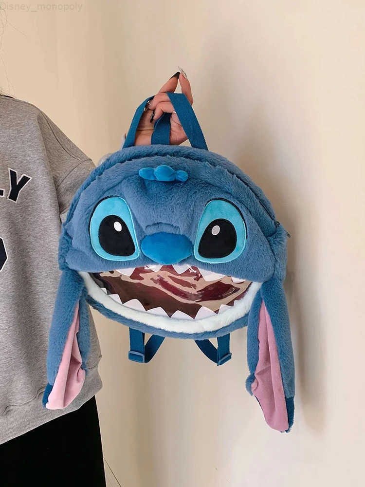Disney New Genuine Cartoon Cute Stitch Plush Backpack Crossbody Bag Cartoon Design Adult Gift Wholesale H251212