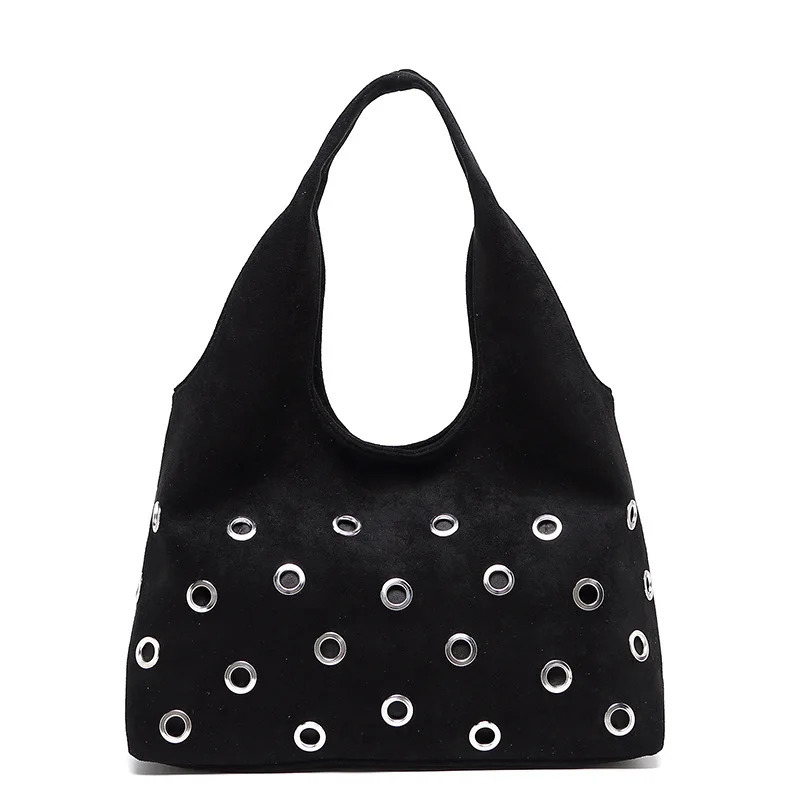 er Rivet Travel Tote Bag Fashion High End Punk Style Womens PU Leather Handbag Stylish Underarm Bags for Women 251211