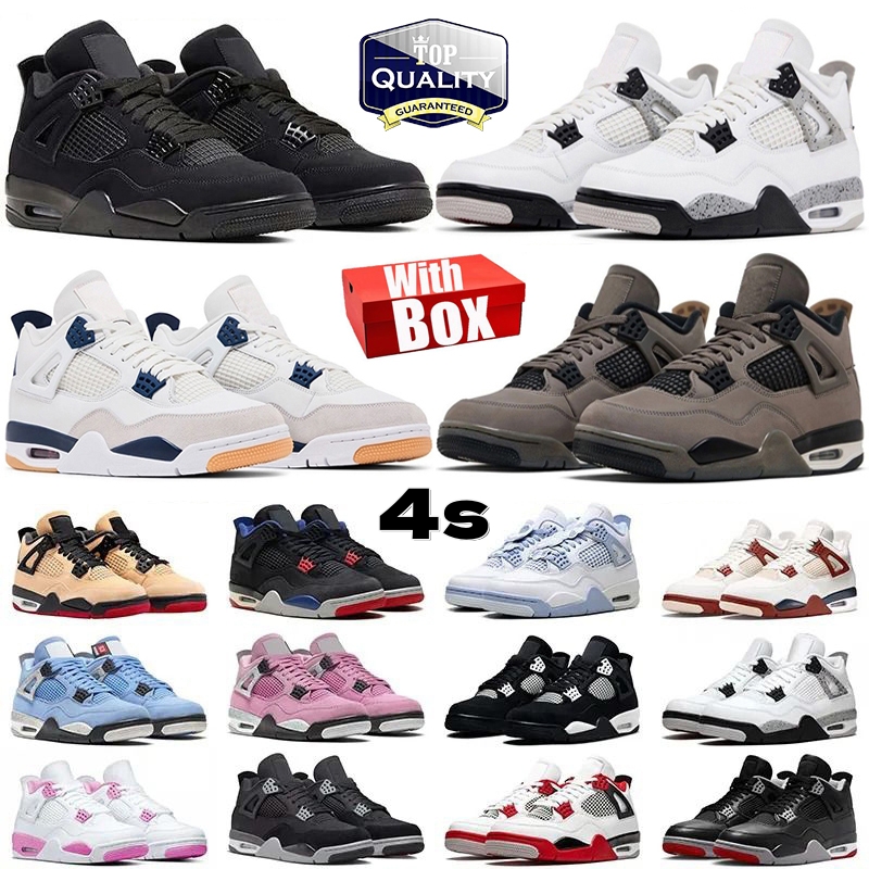 With Box 4s designer basketball shoes 4 Black Cat White Cement Cave Stone Rare Navy Fear Military Blue Bred Reimagined Undefeated men women sneakers trainers shoes