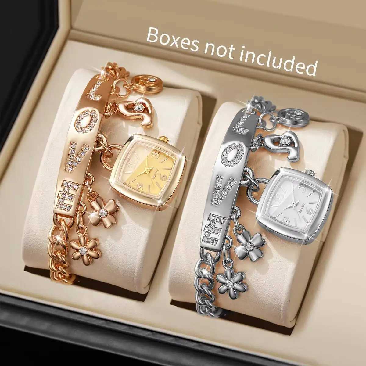 1/2PCS Fashion Bracelet Strap Women Watches Set Ladies Square Arabic Dial Quartz Wristwatches Reloj MujerWithout Box Y251212