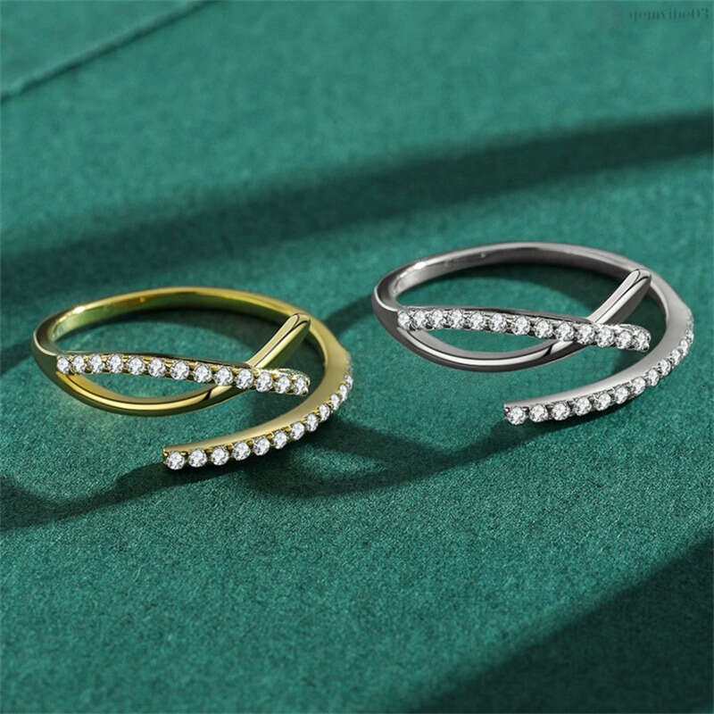 classic size adjustabel band rings designer for woman s925 sterling silver jewelry party 5A cubic zirconia luxury diamond 18k gold ring women valentin