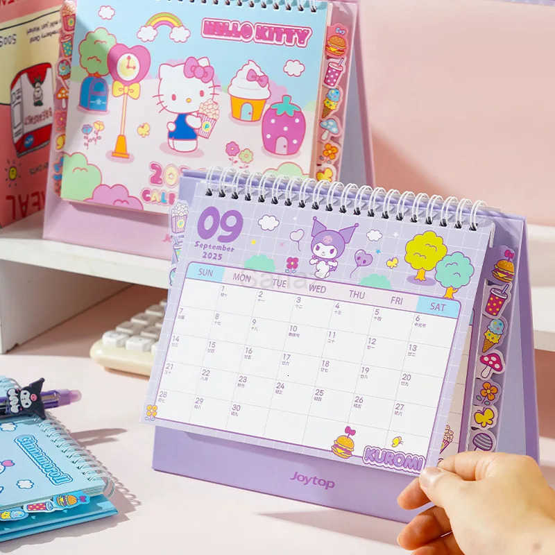 Sanrio 2026 New Hello Kitty KUROMI Cinnamonroll MELODY Cute Series Small Calendar Student Memo Office Desktop Vertical Calendar H2512121