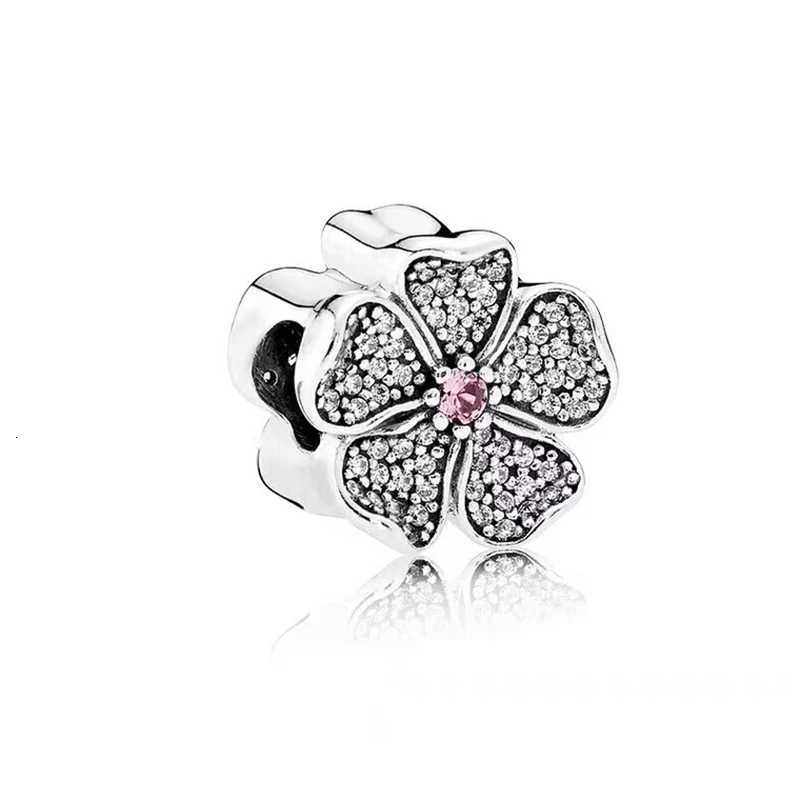 HOT S Sparkling Rose wers Charm Bead Suitable for European Sier Bracelet Bangle Exquisite Jewelry Wen Gift Y251212