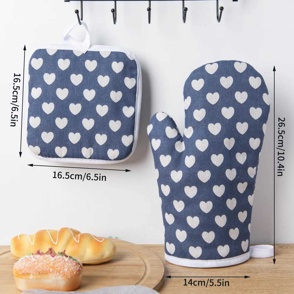 1PC Cotton And Linen Printed Microwave Oven Gloves For Household Kitchen Thicke Heat-Resistant Gloves H251212