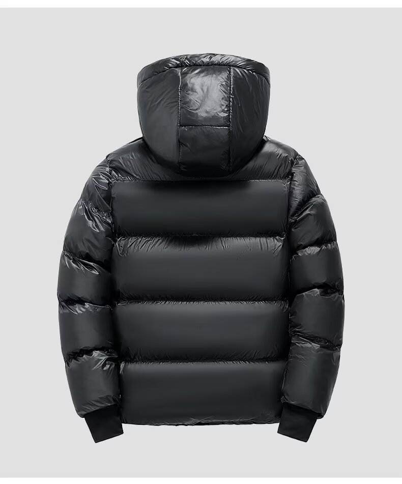 Wash-Free Black Gold Graphene Ultra-Thick Down Jacket: Unisex Winter Short Padded Coat, Shiny Surface Heat-Retaining Warm Outerwear