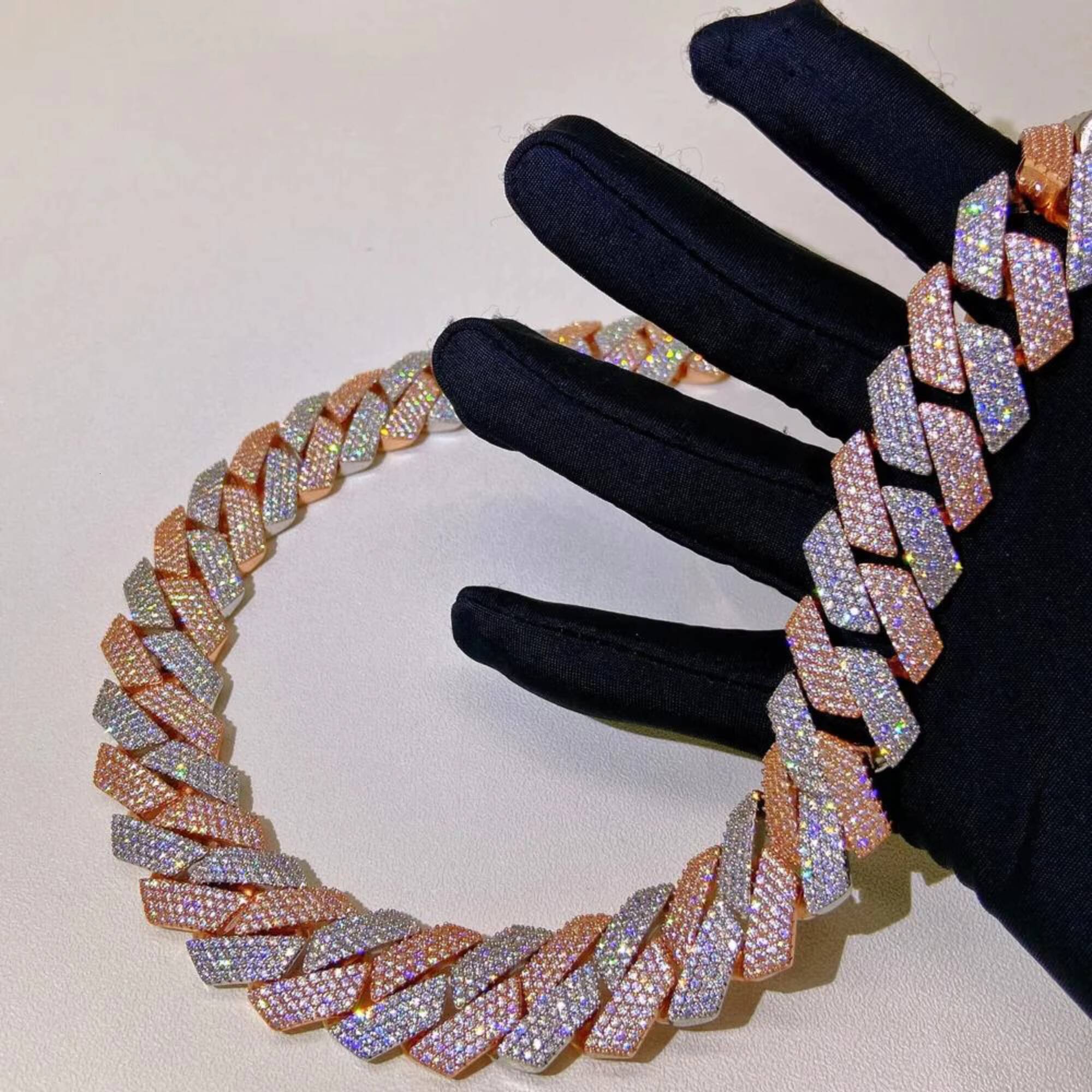 Premium Quality 22MM VVS Lab Grown Diamond Brilliant Cut Cuban Link 10K Gold Sterling Silver Hip Hop Miami Necklace Customizable