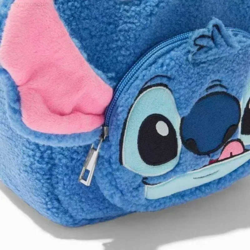 Disney cartoon pattern cute embroidery Stitch lamb plush large capacity storage backpack student travel personality backpack H251212