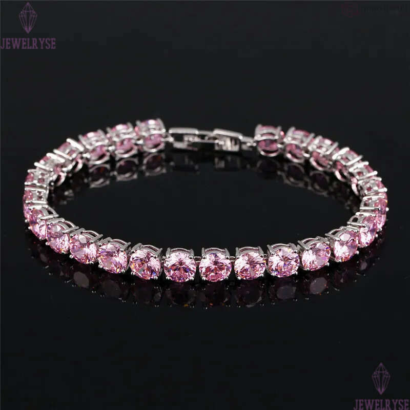 Fashion Multicolor Diamond Tennis Bracelet Designer for Woman 18k Gold AAA Cubic Zirconia Copper Silver Bracelets Womens Engagement Wedding Luxury Jew