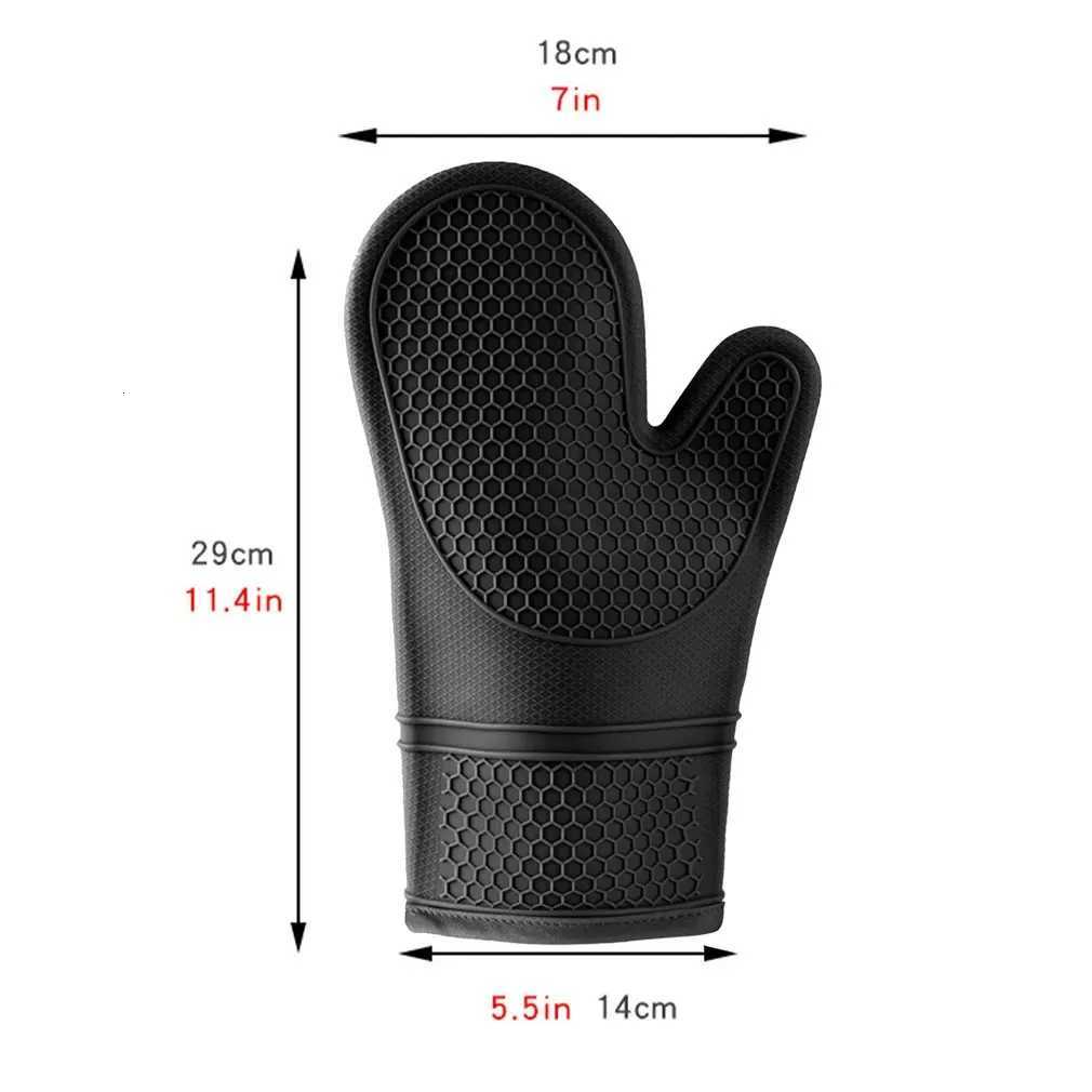 High Temperature Resistance Microwave Oven Glove Silicone Heat Insation Gloves Kitchen Barbecue Baking Anti-Scald Oven Mitts H251212