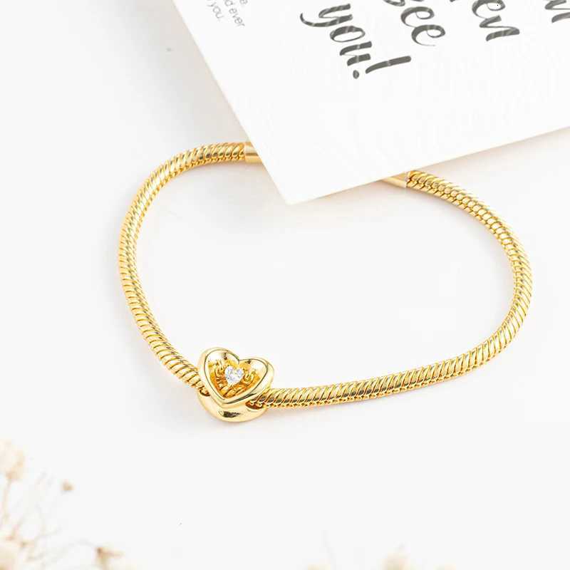New Sparking Gold Plated Charm Beads Dangle Fit Sier Bracelet Necklace Beads For Diy Jewelry Wen Gift Y251212