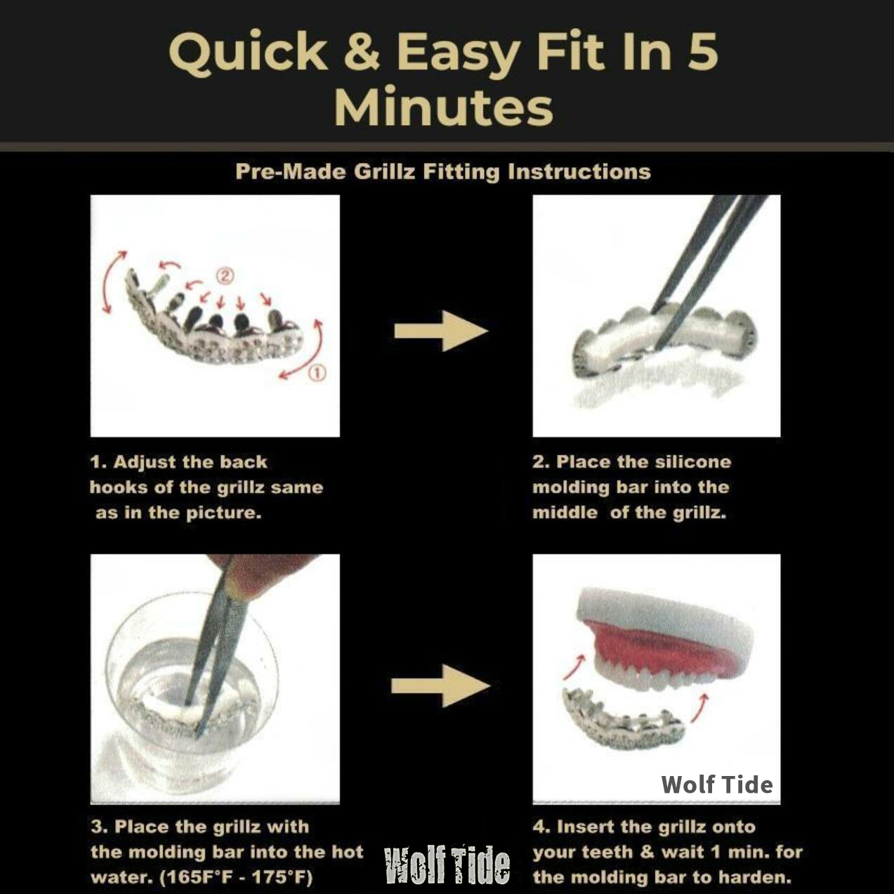 18K Real Gold Hollow Single Teeth Grillz Braces Punk Hiphop Dental Mouth Fang Grills Tooth Cap Cosplay Costume Halloween Party Rapper Body Jewelry Gif