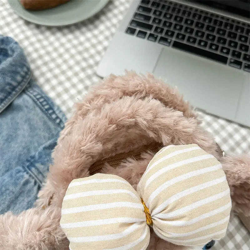 Disney Stellalou Plush Cartoon Brown Rabbit Zipper Commuter Large Capacity Handbag Crossbody Bag Armpit Bag Girl Birthday Gift H251212