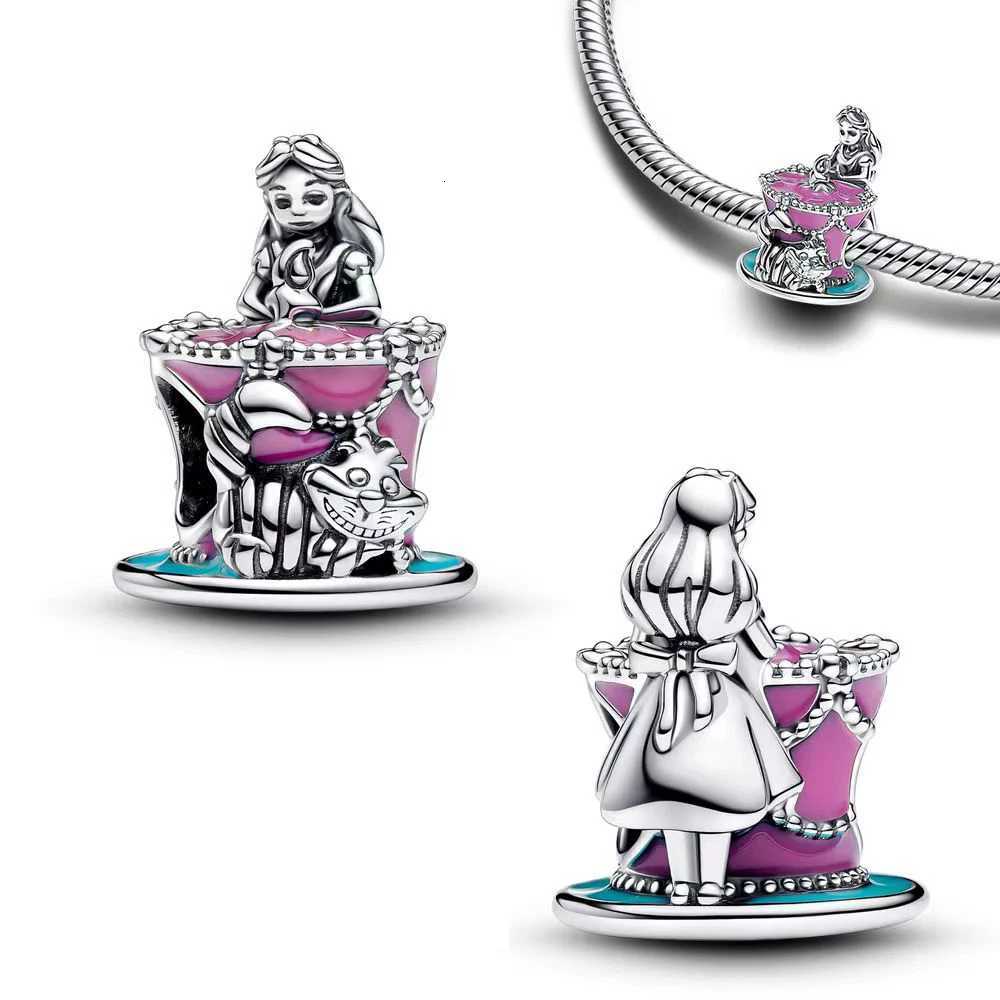 Miniso Diy Charm Fit Pendant Al in Wonderland Bracelet Al Cat Rabbit 925 Sterling Sier Charm Beads Gifts Y251212