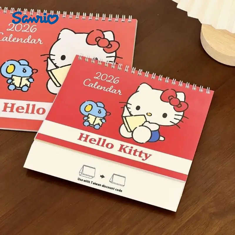 Sanrio 2026 Desktop Calendar Anime Hello Kitty Calendar Kawaii Desktops Decoration Christmas Gifts H251212