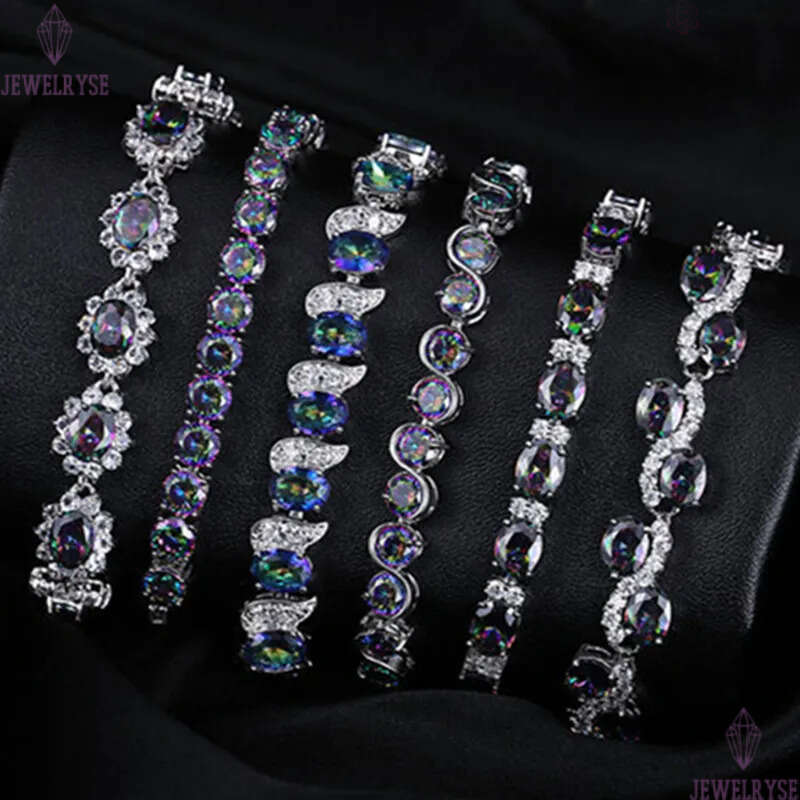 colorful tennis bracelet designer for woman iced out chain bracelets AAA cubic zirconia copper silver plated diamond chains bangles womens lady luxury