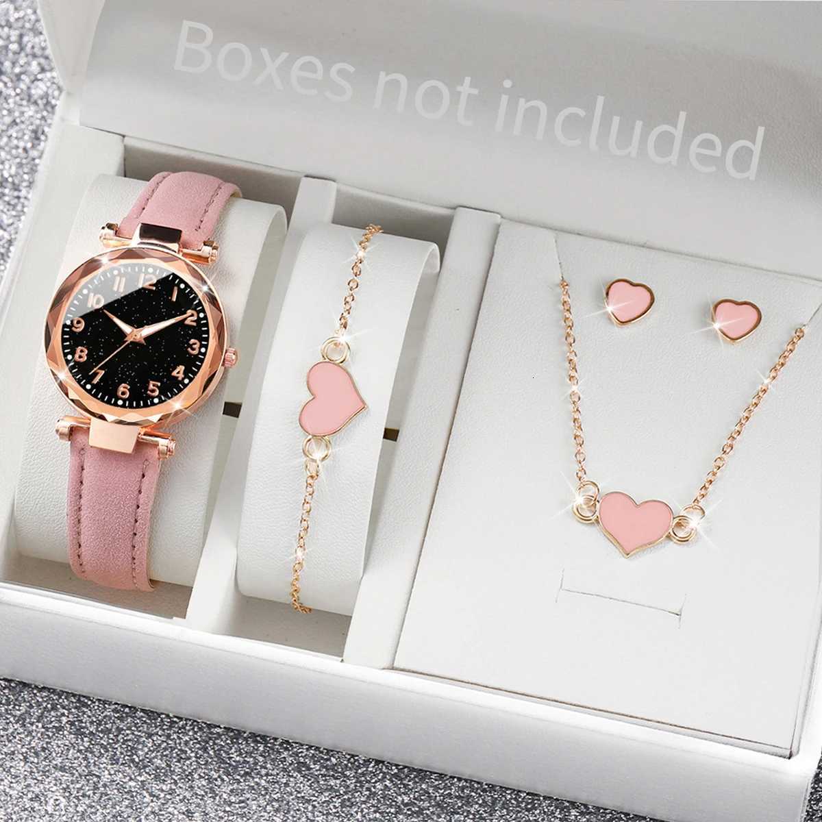5/6PCS Fashion Women Watches Casual Leather Band Quartz Watch for Women Clock Jewelry Set Reloj MujerWithout Box Y251212
