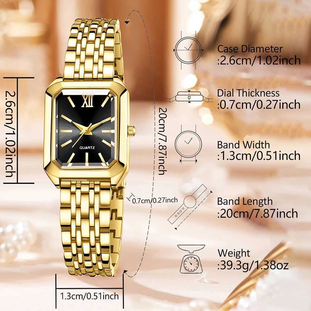 6PC Womens Casual Elegant Lines Scale Dial Quartz Watch Bracelet Necklace Earrings Jewelry Set Suitable for Daily Clothing Wear Y251212