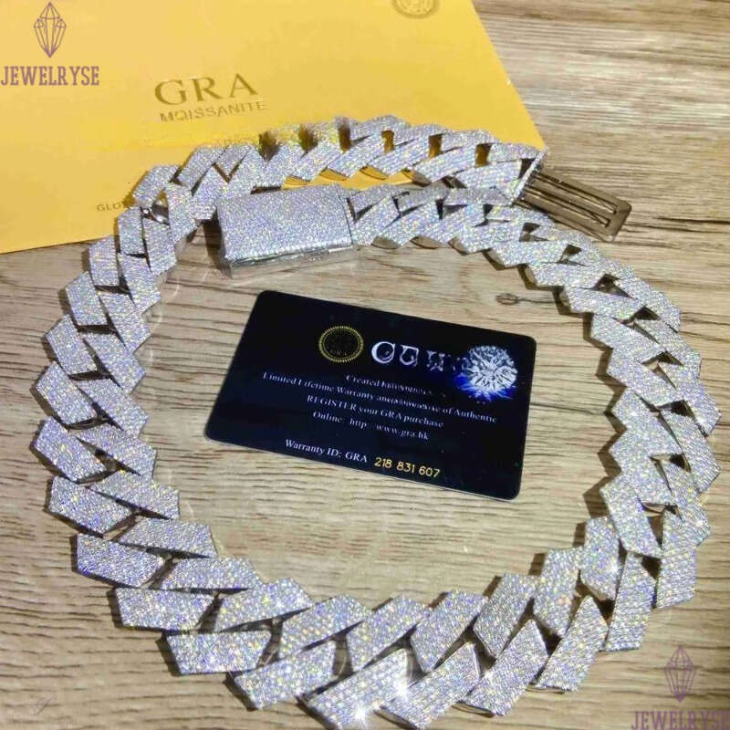 Designer Jewelry 30mm Width Big k Fully Flawless Moissanite Sier Iced Out Cuban Chain Mens Necklaces