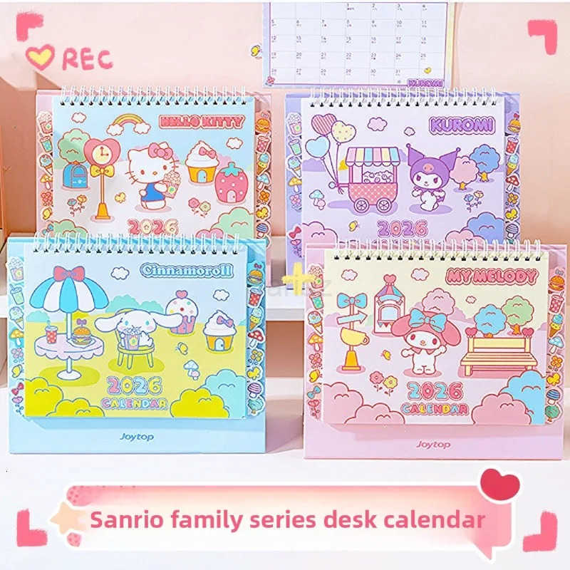 Sanrio Hello Kitty 2026 Calendar Office School Supplies Desk Calendar Monthly Planner Desk Accessories Decor Record Office Stationery H251212