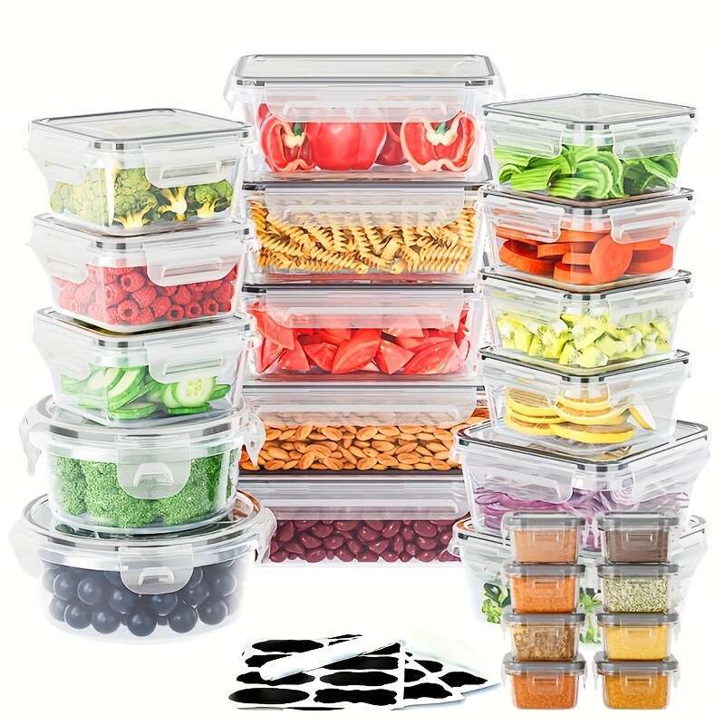 24-Pack Reusable Food Storage Container Labels with Pen | Self-Adhesive, No-Glue Blackboard Stickers for Spices, Cheese - Kitchen Accessories