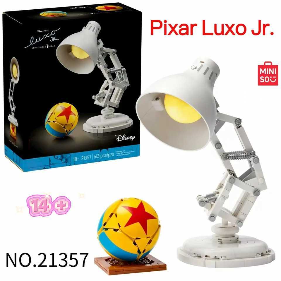 613 pcs MINISO Ideas Pixar Luxo Jr 21357 table Lamp Building Block Home Decoration For Kids Holid Christmas Birthday Gift Y251211