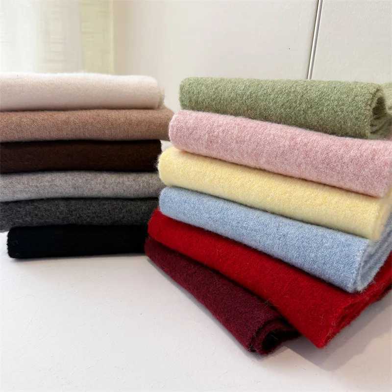 Luxury Korea Styles Solid Color Winter Warm Knitted Scarf Women Simple Shawls Lady Soft Wraps Neckerchief Cashmere Pashmina Y251211