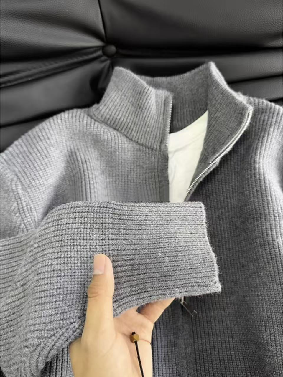 Men's sweater jacket is a clean and versatile, form-fitting sweater jacket